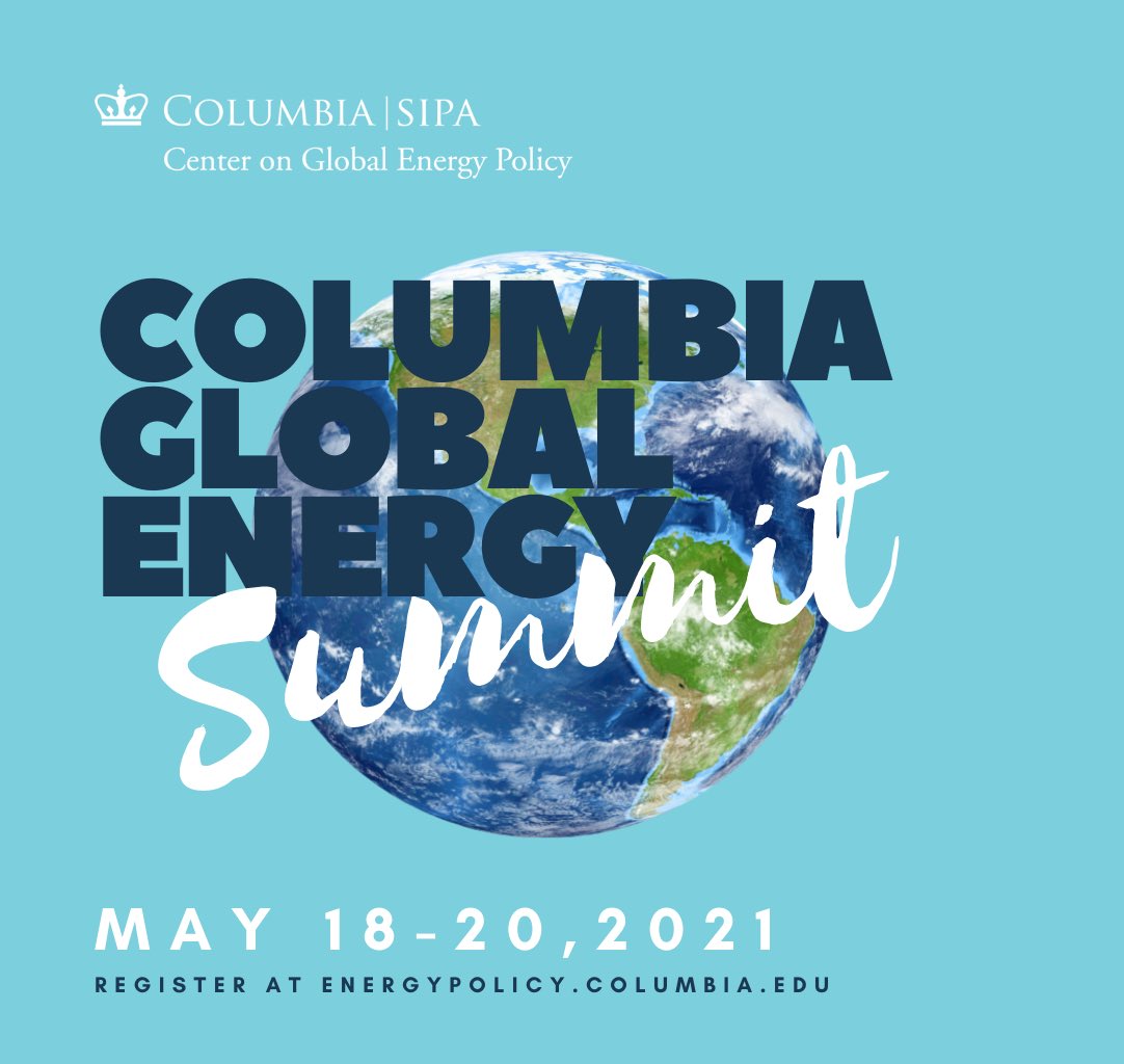 Join @columbiauenergy May 18-20 as energy experts from around the world gather for the Columbia Global Energy Summit. Focus is on trends shaping our current energy system, and what's ahead for energy policy, markets, geopolitics, tech, and climate change. energypolicy.columbia.edu/events-calenda…