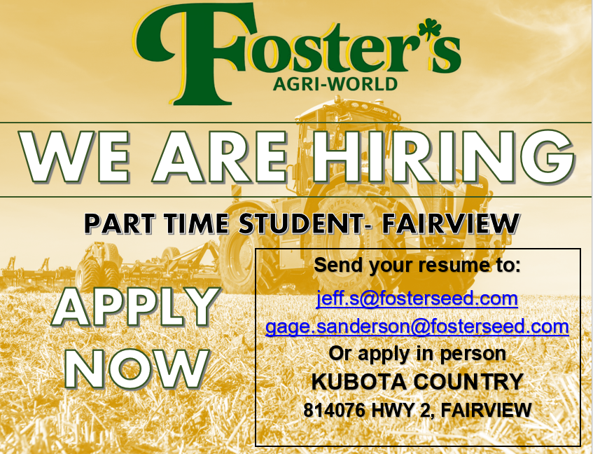 FosterAgri's tweet photo. WE ARE HIRING!
Foster's is currently seeking a Part Time Student at our Fairview Location. 

✔After School Hours
✔Extended Hours (Summer Months)

Responsibilities would include:

✔Washing Equipment
✔Yard Maintenance
✔Shop Cleaning https://t.co/IGxAaLpNkq