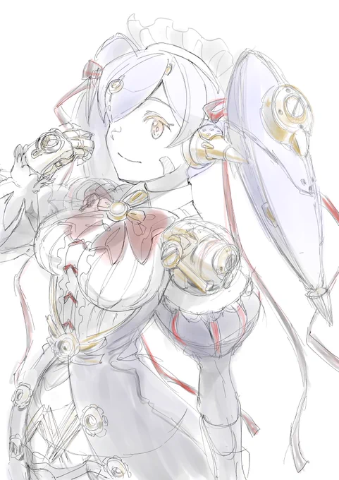 メイドの日?ハナ描くチャンス!→難しすぎ間に合わないも  #メイドの日 #ゼノブレイド2 