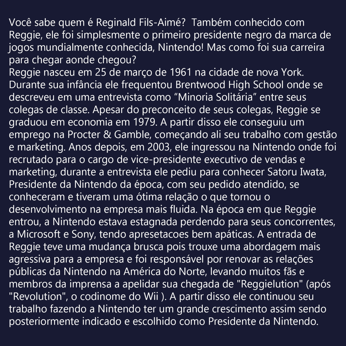 sharpgamingbr's tweet photo. Negros &amp; Líderes

Você conhece Reggie Fils-Aimé?
@inovacao_cesar https://t.co/vZpmsQD6v0