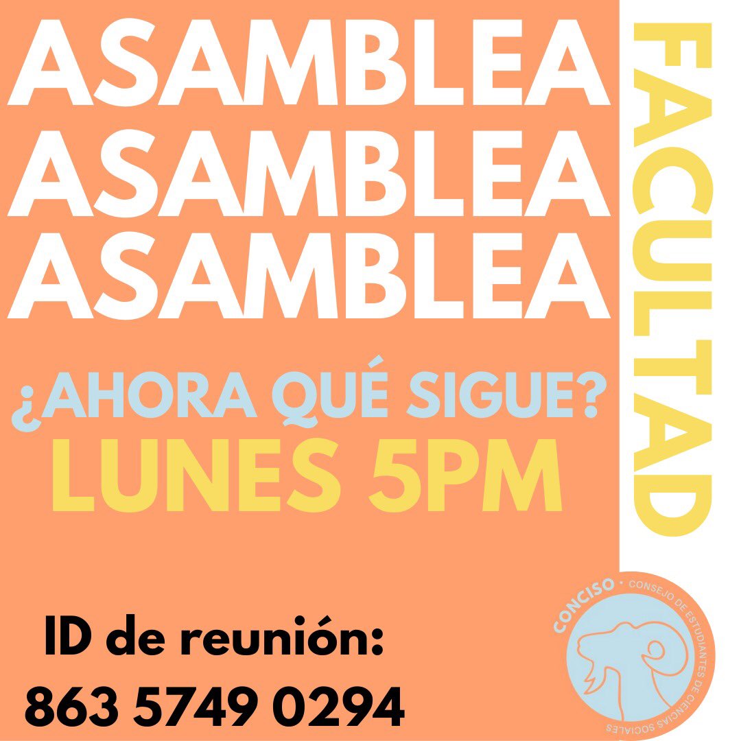 con_ciso's tweet photo. Recuerden que hoy tenemos asamblea. 

¡Caigan!
https://t.co/0ygilLX9UA https://t.co/D88akO6ipk