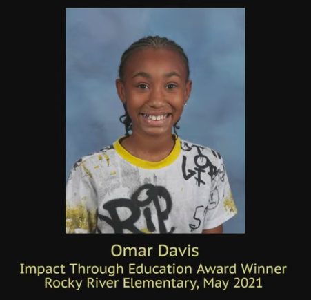 rockyriverelem's tweet photo. Congratulations to Omar Davis, Raegan Vickers, Mrs. Carter &amp; Mr. Morgan  who were recognized at tonight's @CabCoSchools Board of Education meeting as our Impact Through Education recipients. Thank you for making RRES a great place to work and learn💜 #RiseUpRRES https://t.co/CQkUlfjcCO