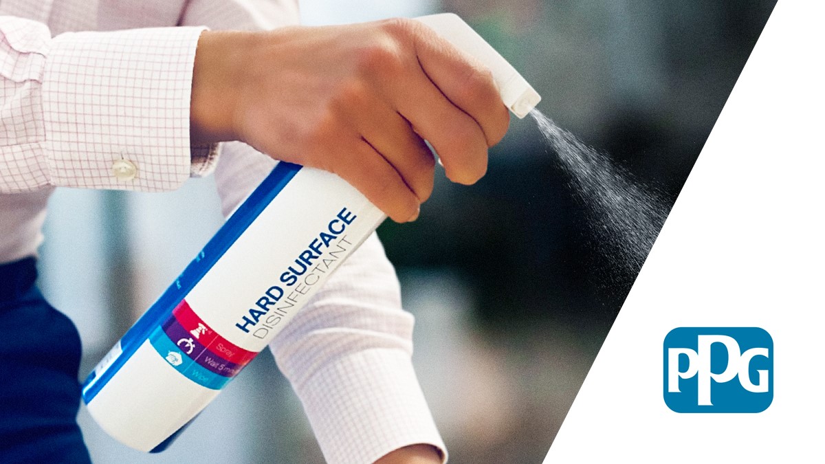 Disinfecting sustainably? We are proud to partner with @BallCorpHQ's Aerosol Packaging business to create these reusable, recyclable bottles for our PPG D-20R disinfectant spray, offering a more sustainable alternative to single-use plastic bottles. #sustainablepackaging