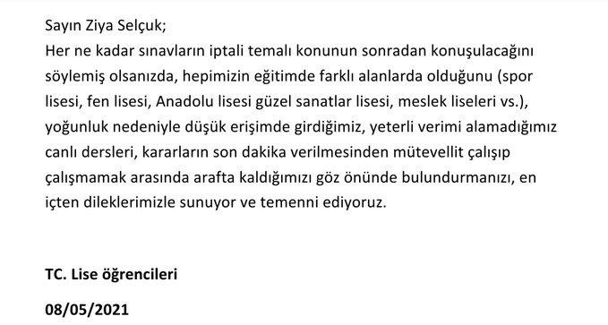 kamudanhaber's tweet photo. 8- Bakan @ziyaselcuk un öncelikli olarak sizlerin sağlığını düşündüğünü çok iyi biliyoruz. Size göz kırparak iptal sinyali veren Bakan Bey’in bu kadar yoğun bir talebi gözardı etmeyeceğini düşünüyoruz.
Hayırlı geceleriniz olsun. https://t.co/Lk1l1o8CLc