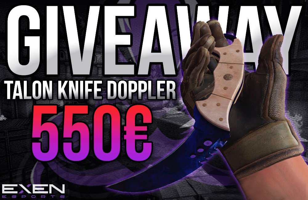🔥 TALON KNIFE DOPPLER GIVEAWAY 🔥

▪ Open WORLDWIDE 🌍
▪ MULTIPLE ways to enter ✅
▪ ENDS May 14, 11:59 PM EEST 🕛
▪ TAG your friends to let them know 👥

ENTER + T&amp;C
➡gleam.io/uzrQO/exen-tal…

#esportsfi #csgofi #giveaway #csgo #goEXEN