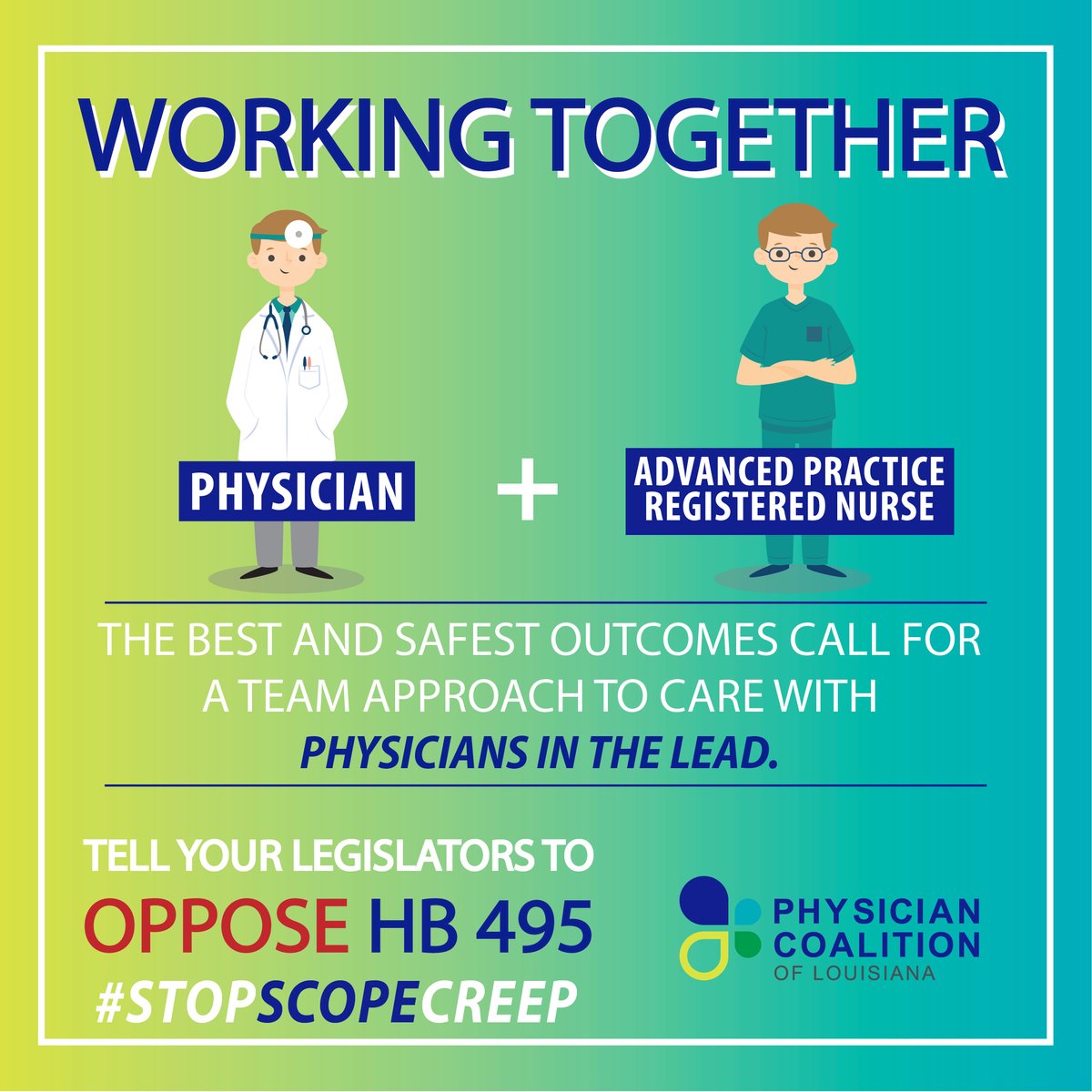lafp_familydocs's tweet photo. #prescribing and #diagnosing are the practice of medicine as defined by law. APRNs are NOT physicians and should not be allowed to practice beyond a nursing scope of license without physician collaboration. #laleg #OnlyPhysiciansArePhysicians #StopScopeCreep
#HB495 https://t.co/IL3pd1nDG8