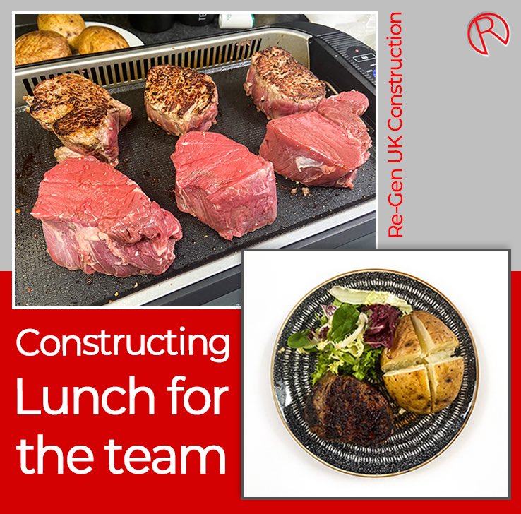 ReGenUKltd's tweet photo. What a great way to start the week! Yum ๐ฅฉ๐ฝ
#regen #completeconstructionsolutions #construction #steak #monday #contractors https://t.co/a4zVPWfUBZ