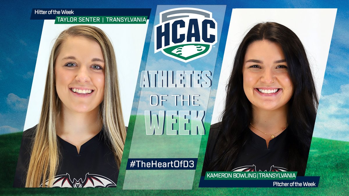 Heartland Collegiate Athletic Conference (@hcacdiii) on Twitter photo HCAC Softball | Athlete of the Week
Congrats to the Softball Athletes of the Week, both from <a href="/TransySports/">Transy Sports</a>!
Hitter: Taylor Senter
Pitcher: Kameron Bowling
ow.ly/2wW650EJ9wN
#TheHeartOfD3 #D3SB HCAC Softball | Athlete of the Week
Congrats to the Softball Athletes of the Week, both from <a href="/TransySports/">Transy Sports</a>!
Hitter: Taylor Senter
Pitcher: Kameron Bowling
ow.ly/2wW650EJ9wN
#TheHeartOfD3 #D3SB