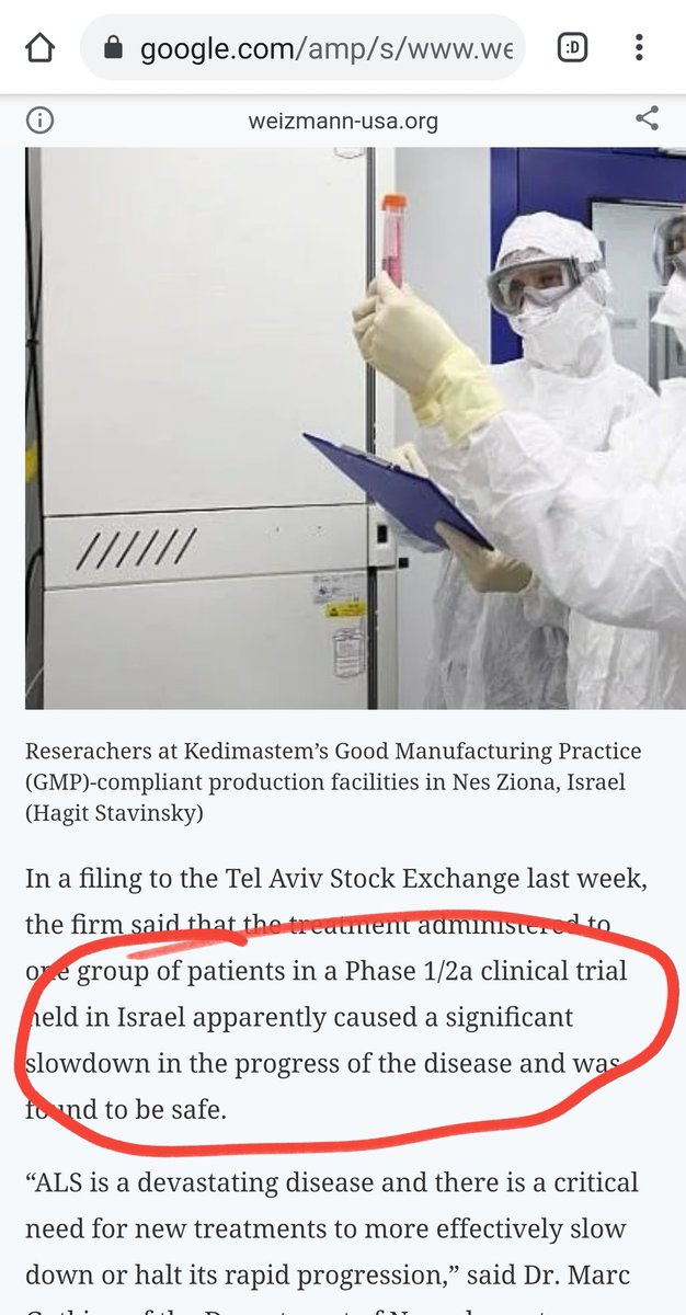 FOUR therapies have halted ALS in trials: 1. Mayo MSC 2. NSI-566 3. NurOwn 4. T-REGS. Others have slowed ALS: 1. CuAtsm 2. AMX0035 3. TOFERSEN 4. ASTRORX. Think #ALS isn't "treatable"? Or maybe, just maybe it IS, but "certain people" aren't ready to GIVE YOU A SHOT. <a href="/US_FDA/">U.S. FDA</a>