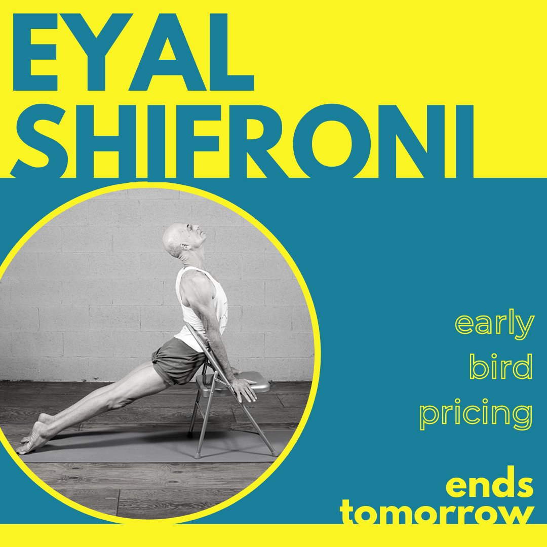A Weekend with EYAL SHIFRONI
☆asana
☆pranayama
☆philosophy
Eyal is a world-renowned senior Iyengar yoga teacher from Israel known for his innovative and creative use of props. 
☆June 11-14
☆early 🐦 pricing ends May 11
☆registration via 
🔗yogadna.org/home/p/4-day-w…