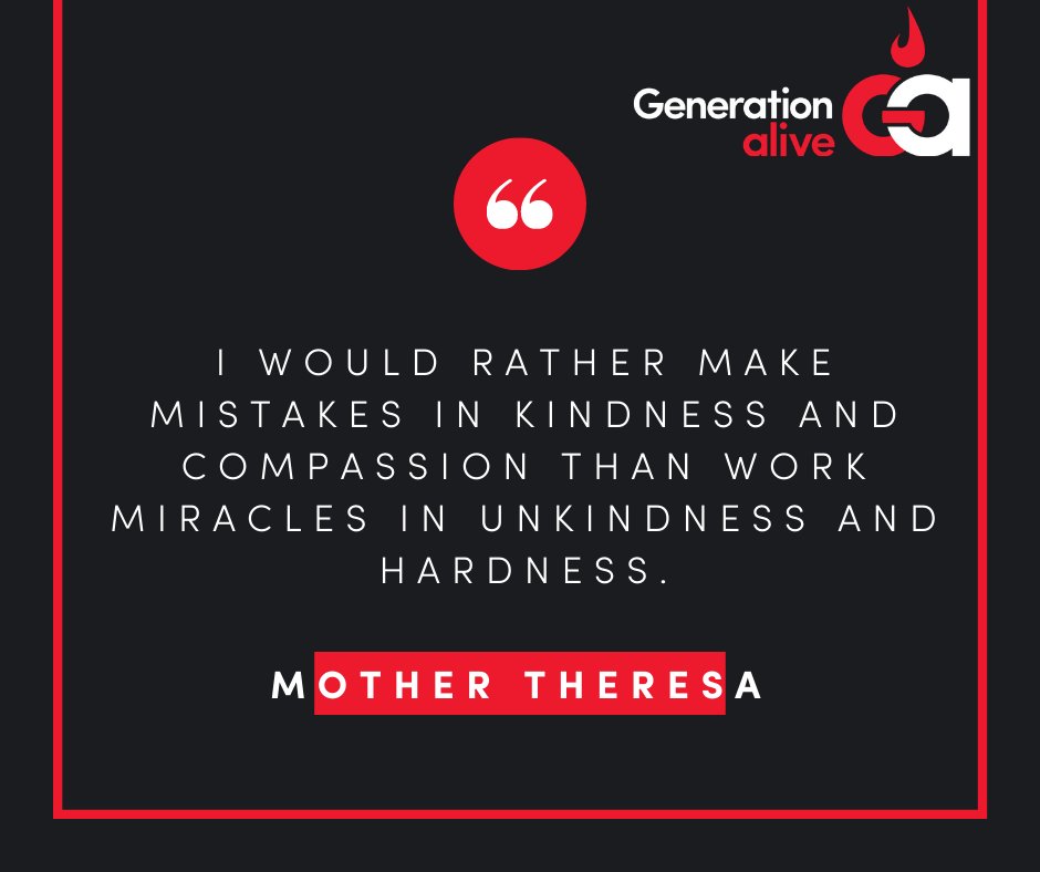 #MondayMotivation 

"I would rather make mistakes in kindness and compassion than work miracles in unkindness and hardness." - Mother Theresa 

How can you show kindness &amp; compassion today?