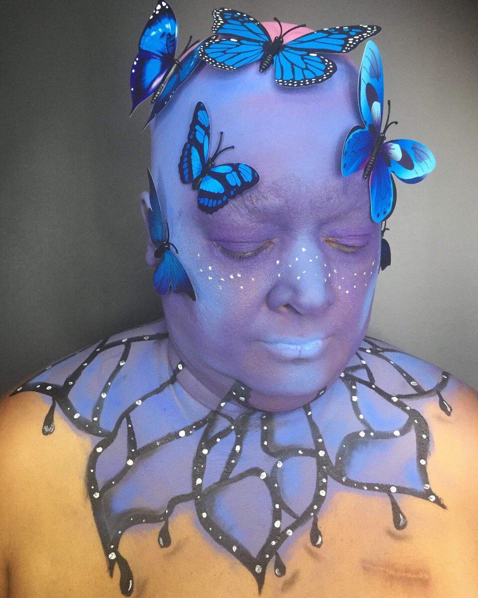 Powderpuff_HMUA's tweet photo. Turned mama into a butterfly to get some bold cap and airbrush practice! 🦋✨
#butterflymakeup #butterflybodypaint #butterfly #boldcapmakeup #boldcap #airbrushbodypaint #airbrush #kryolan #kryolanmakeup #makeup #makeupartist #bodypaint #bodyart #makeupstudent #mua #northamptonmua https://t.co/a2YP1D4UZh