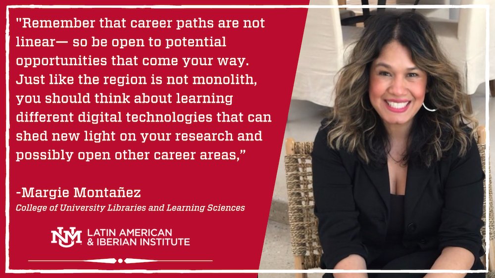unmlaii's tweet photo. Good luck on your final exams, Lobos! For some inspiration #UNMLAII affiliate Dr. Margie Montañez provides some words of advice for young scholars in the field of Latin America. https://t.co/z2ixdA6iJm