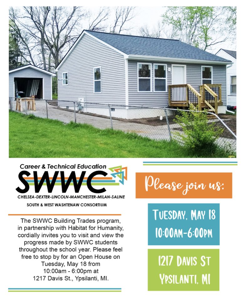 WISDDirCTE's tweet photo. On behalf of the SWWC Building Program, we invite you to visit for an Open House May 18th #Skilled2Serve https://t.co/BRjhAH3W6a