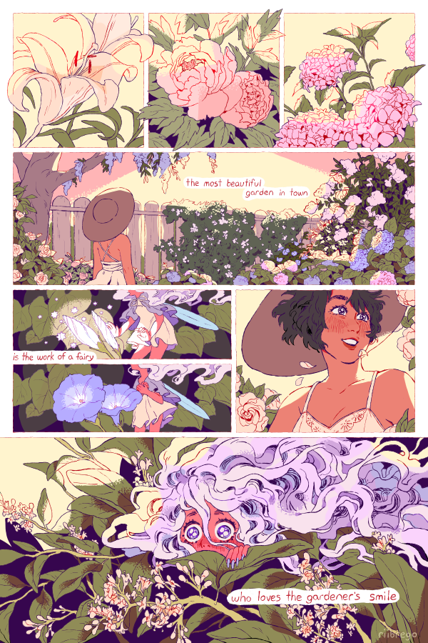 Since the book is being released tomorrow, I wanted to share the original comic that The Sprite and the Gardener is loosely based on. I drew this back in 2017 as a one-off idea, and I really had no idea it was going to lead to anything! 