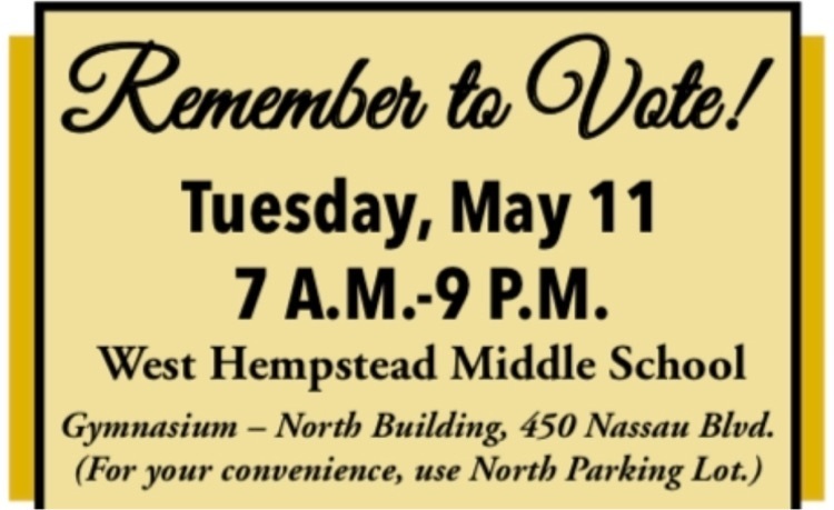 Please remember the vote is tomorrow. You can see the details on our website at whufsd.com/district/schoo… To enter the facility you must wear a mask. #RamResolve