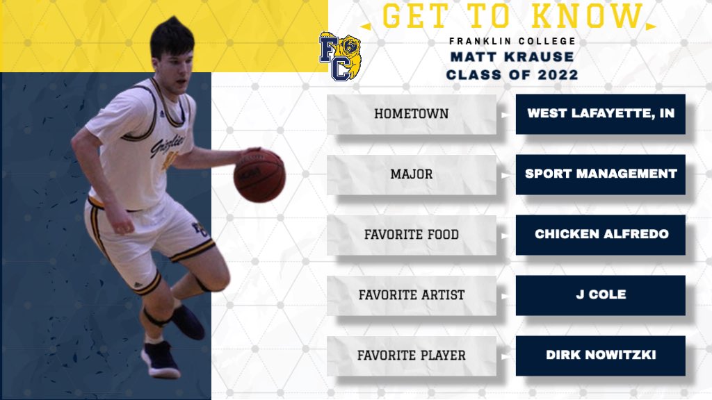 ”Our next #GrizSpotlight is a rising senior from West Lafayette, IN... #40 Matt Krause! Matt has been a member of back to back conference championship teams while also being a 2x HCAC All Conference selection averaging a double double at 11.2 PPG and 10.2 RPG this past season.