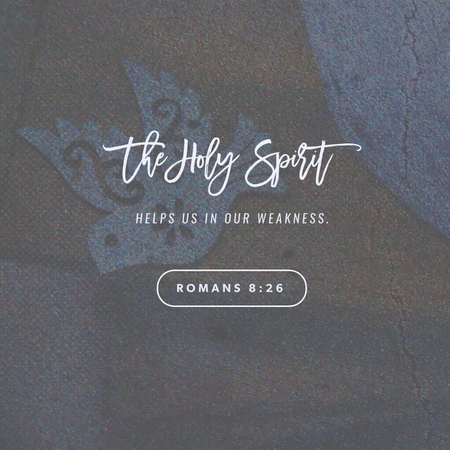 Carole77777's tweet photo. The Holy Spirit helps us in our weakness.

Romans 8:26 https://t.co/0reHLNA6wE