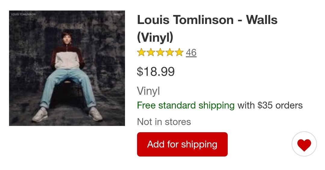 Louis Tomlinson News on X: #Update  Walls (Vinyl) has been restocked at  Target! get it here:   / X