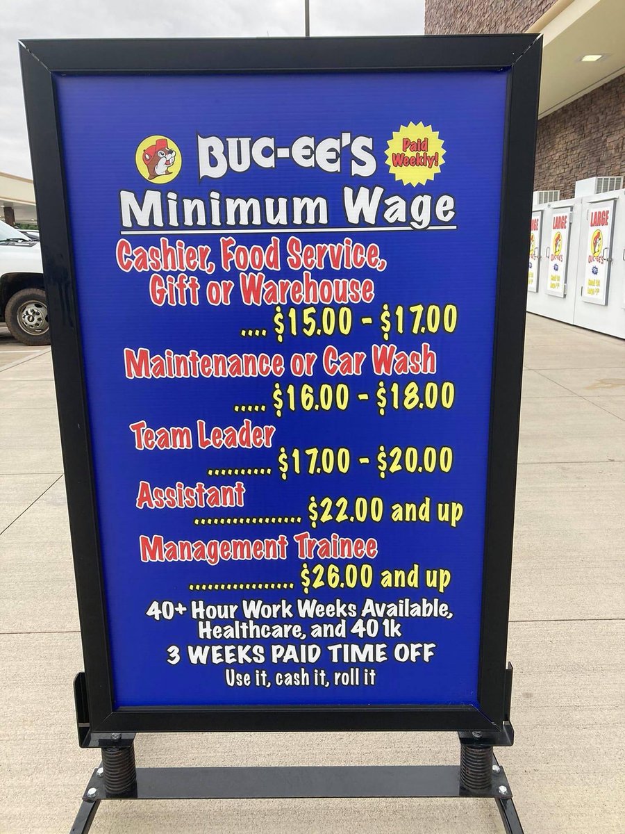 I'm guessing Buc-ee's probably isn't having problems filling jobs. I wonder why that is?