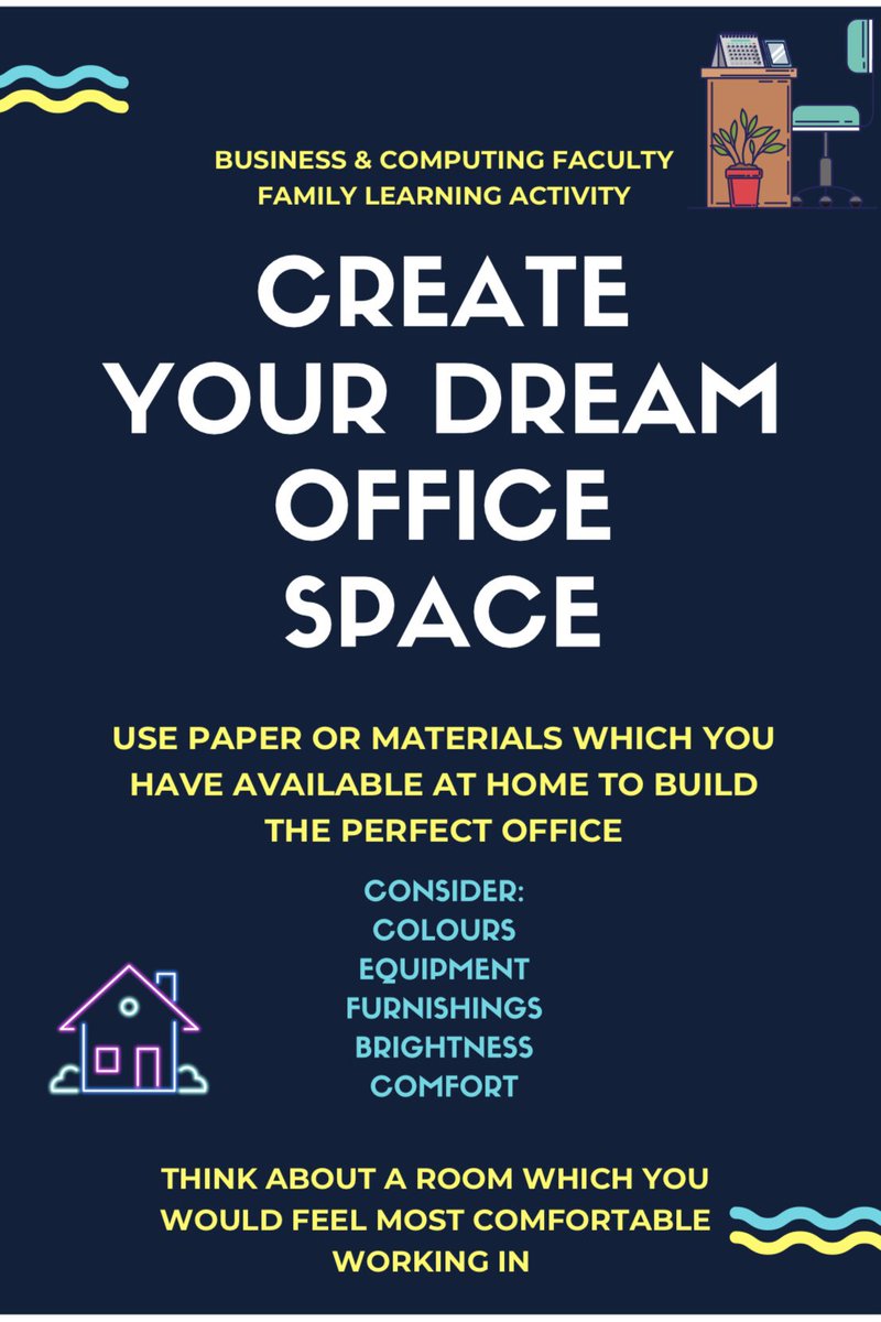 KSSFamilyLearning (@kssfamilylearn) on Twitter photo This weeks activity is ‘Create your dream office space’ from <a href="/kssbusiness/">KSSBusiness&IT</a>
Don’t forget to email your completed activity to @WeronikaFare
<a href="/KnightswoodSec/">KSS</a> <a href="/KssParent/">KSS Parent Council</a> <a href="/KssRights/">KSS Rights Respecting School</a> This weeks activity is ‘Create your dream office space’ from <a href="/kssbusiness/">KSSBusiness&IT</a>
Don’t forget to email your completed activity to @WeronikaFare
<a href="/KnightswoodSec/">KSS</a> <a href="/KssParent/">KSS Parent Council</a> <a href="/KssRights/">KSS Rights Respecting School</a>