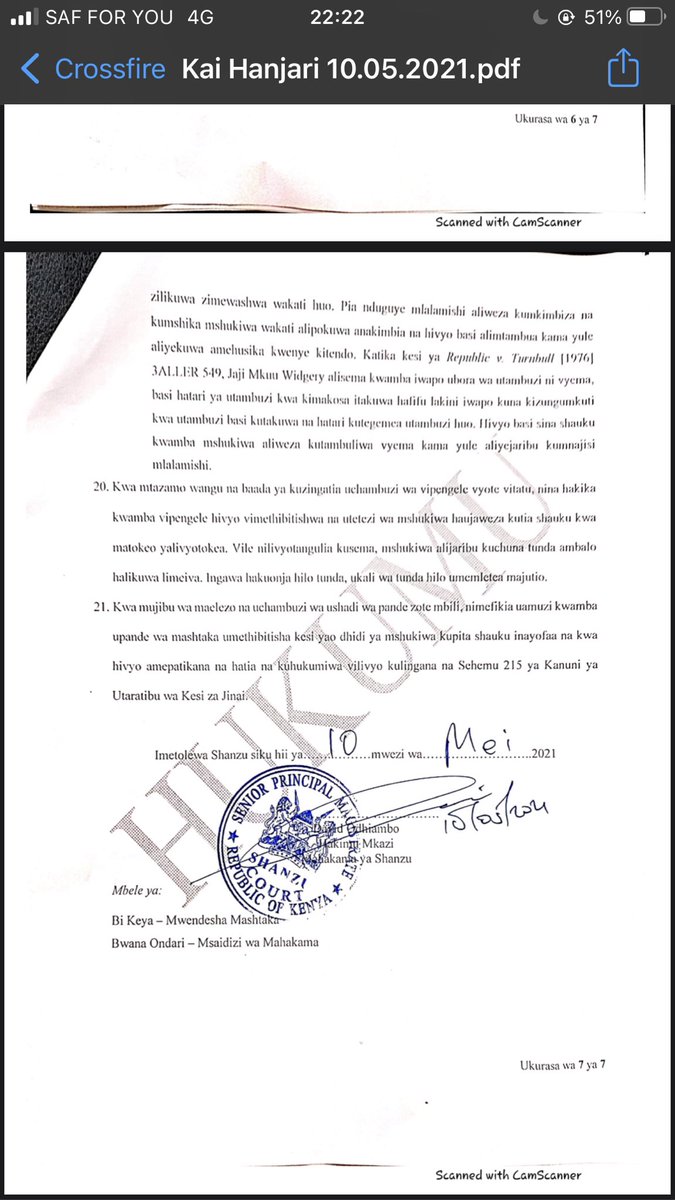 A Shanzu Court in Mombasa has today delivered a Judgement in Kiswahili. This is quite revolutionary. The Magistrate has a good command of the Language. The Judgement is further poetic, well written and reasoned. I have now known the meaning of mens rea and actus reus in Kiswahili