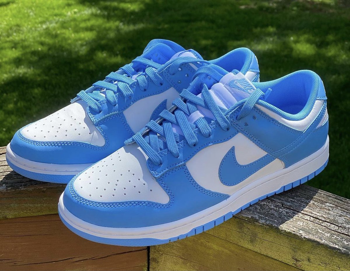 nicekicks's tweet photo. The Nike Dunk Low “University Blue” is releasing in men’s sizing this Summer! 🥶 https://t.co/HZ9bT5TXzs
