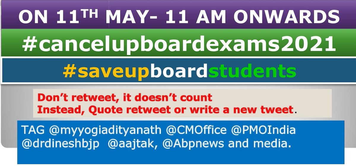 ThePradeepRawat's tweet photo. Today we support
#cancelupboardexams2021 
#saveupboardstudents 
Safety is in staying at home!
Stay Home and Stay safe!
@anubha1812 
@DrAsh_Mahendra 
@ParentsGurgaon 
@WeUnitedParents 
#saveboardstudents 
India will win against Corona!
For online classes
Tuition fees is sufficient https://t.co/QPXaX6OLmK