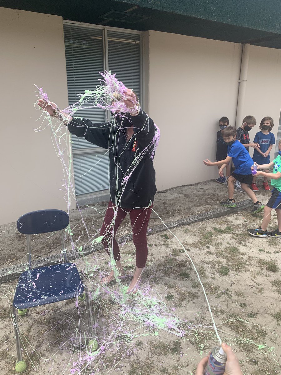My firsties got to silly string me for getting $93 a minute worth of pledges for @Boosterthon ...clearly they had fun! <a href="/HCBellamyPTA/">Bellamy PTA</a> <a href="/JannaLennon/">Janna Lennon</a> <a href="/chawkfan91/">JB Kilpatrick</a> <a href="/TweetsBellamy/">BellamyTweets</a>