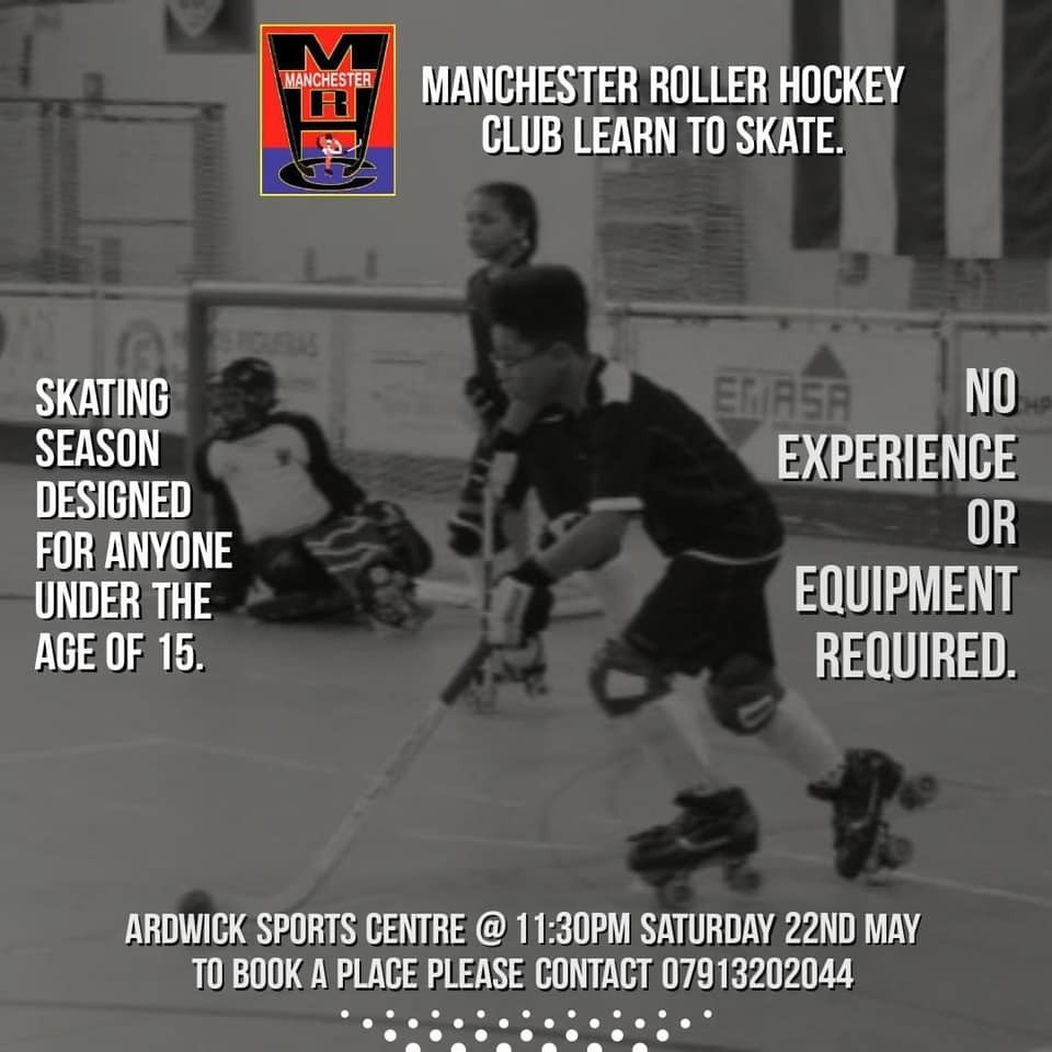 Manchester Roller Hockey Club are holding a learn to skate session on Saturday 22 May.

If you would like to book a place or have any questions please contact Heather or drop us a message.

#skating #skateup #kids #trysomethingnew