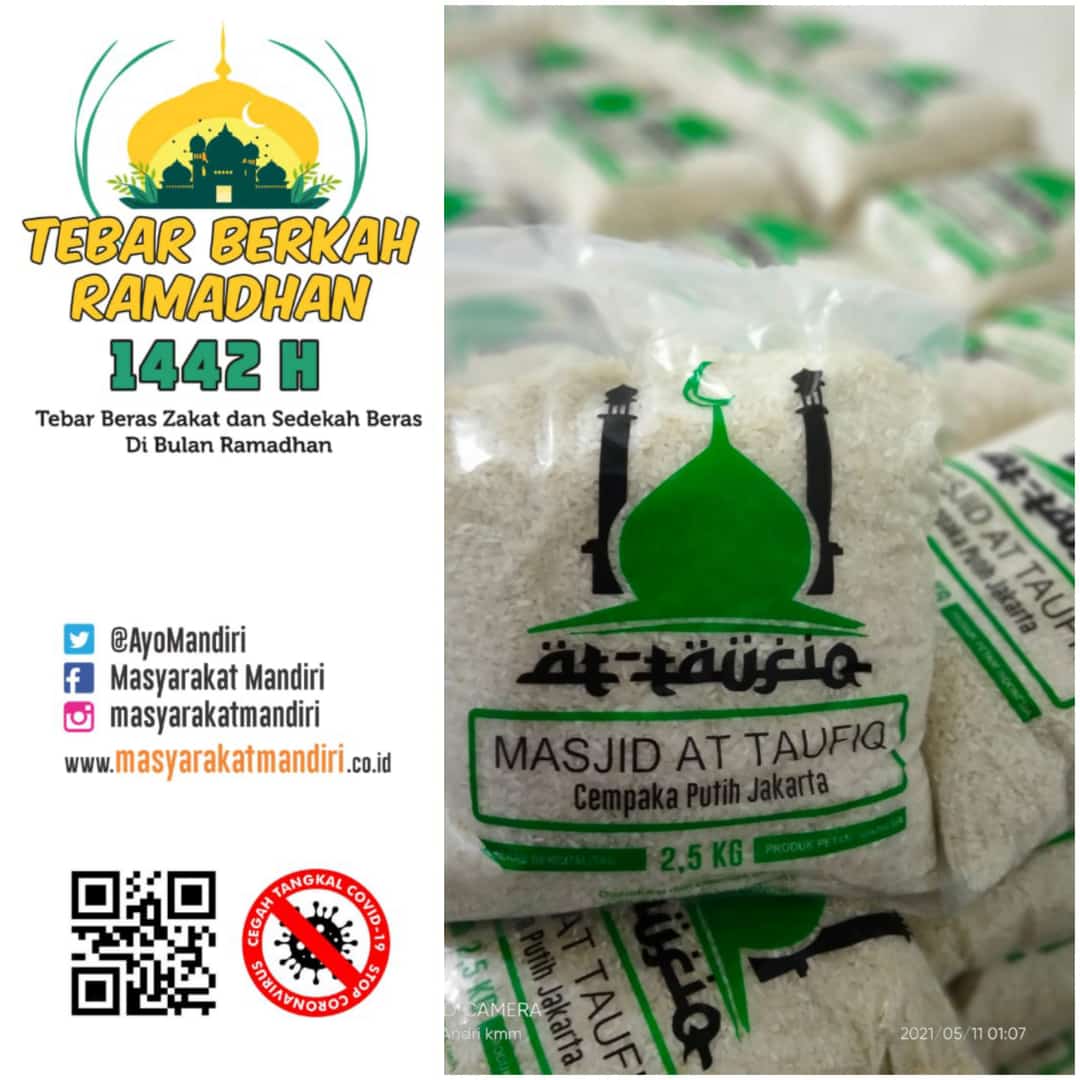 Terimakasih kepada Masjid At Taufiq Cempaka Putih Jakarta yang telah mempercayakan pengadaan beras zakat fitrah kepada @masyarakatmandiri #Ramadhan1442H