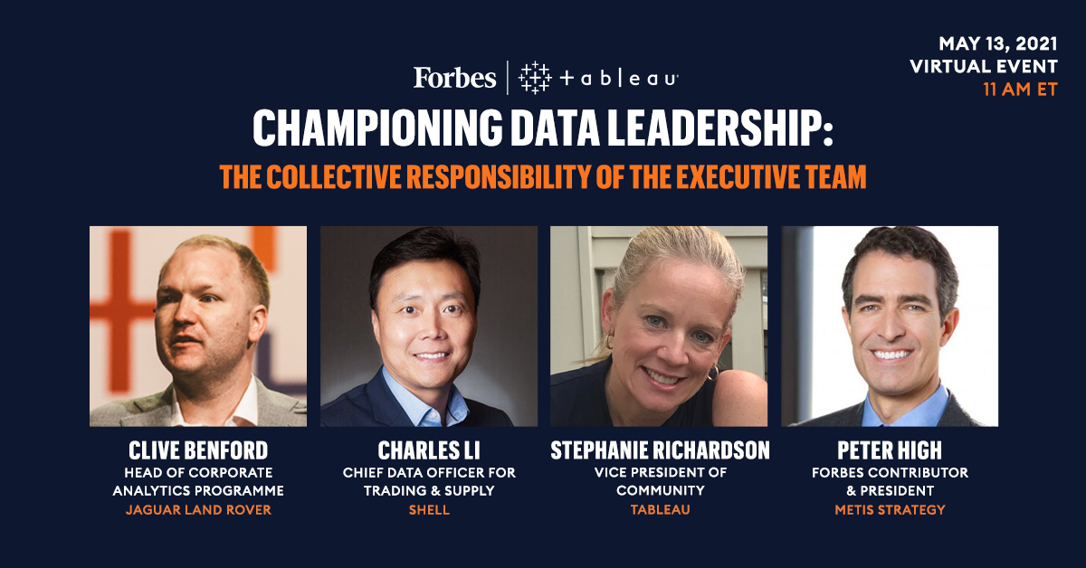 tableau's tweet photo. Join our May 13 event with @Forbes! You'll hear from an incredible panel of speakers about how data leaders can best champion the power of data—plus, you'll have the opportunity to ask questions during a live Q+A. 🙌 Register here: https://t.co/6DHAuRGnyw https://t.co/yU89vg5B1A