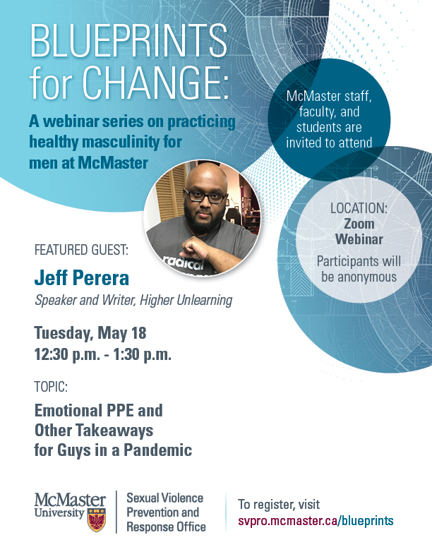 McMaster Equity and Inclusion Office (@eiomcmaster) on Twitter photo Our first session in the Blueprints for Change webinar series with <a href="/jeffperera/">jeff perera</a> is next week. We'll be discussed emotional PPE and other takeaways for guys in a pandemic.
Learn more and register here: zoom.us/webinar/regist… Our first session in the Blueprints for Change webinar series with <a href="/jeffperera/">jeff perera</a> is next week. We'll be discussed emotional PPE and other takeaways for guys in a pandemic.
Learn more and register here: zoom.us/webinar/regist…