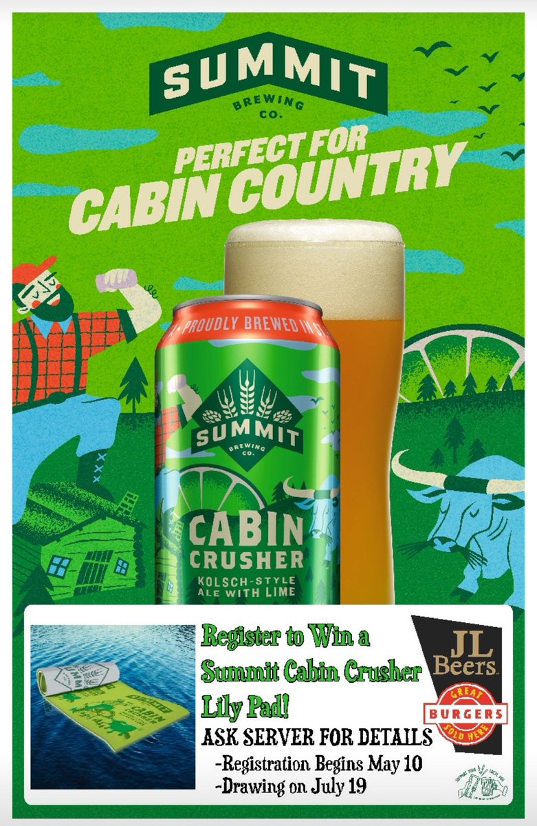 It's cabin season!  Register to win a <a href="/summitbeer/">Summit Brewing</a> Cabin Crusher Lily Pad starting today!