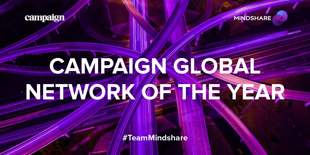 mindshare's tweet photo. We're delighted to announce that #TeamMindshare is 
@Campaignmag 's Global Network of the Year!🎉

Read more: https://t.co/mi4iK9IxtQ https://t.co/5e9CZAUs9F