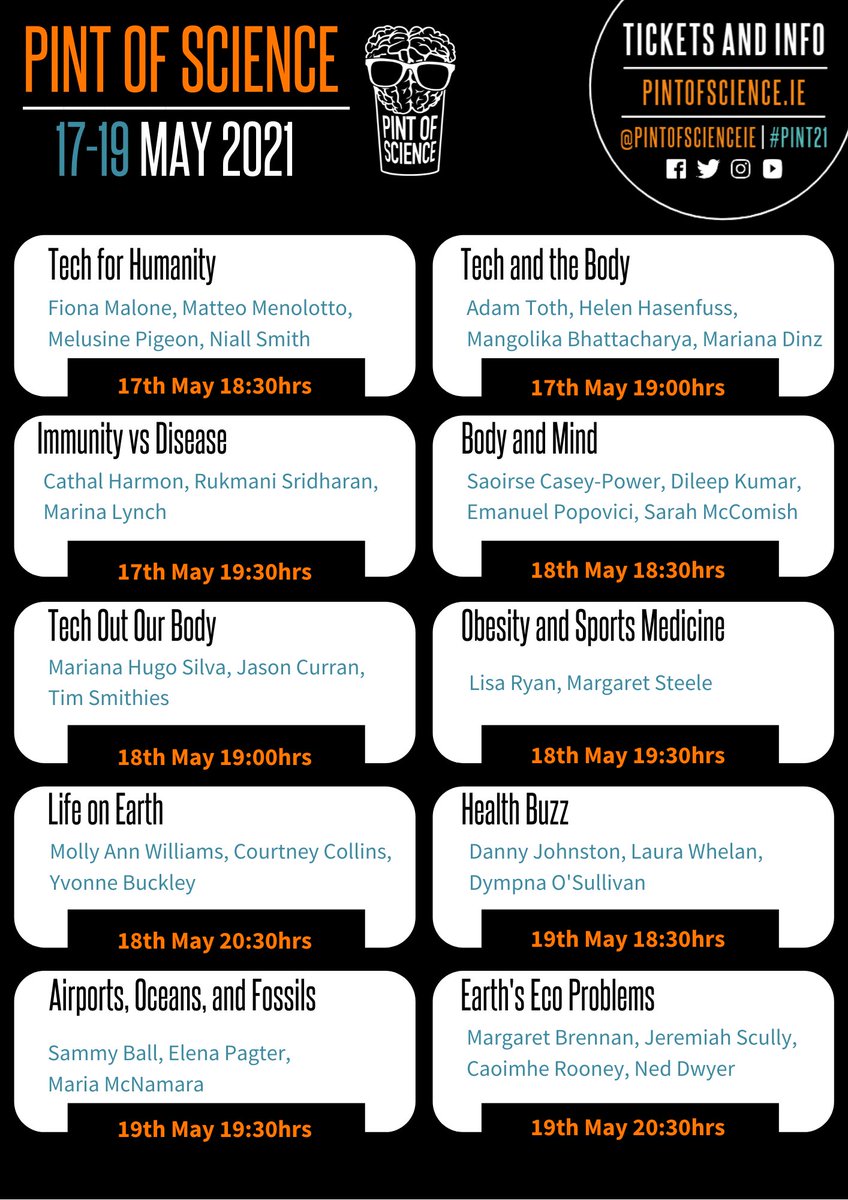 pintofscienceIE's tweet photo. We feel like such proud parents now that #pint21 has taken complete shape🥰 

See you all at the event for a virtual clink 🍻 
(If you spot a friend/colleague, don’t forget to encourage them with an RT 🔁 or comment❤️)

Tickets available at: https://t.co/hw3su7MUW3 https://t.co/o6M6aDkApd