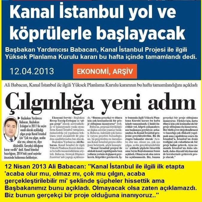 Üç günlük dünyada fırıldak olmaya gerek var mı⁉️

2013 Başbakan Yardımcısı #YavşakAli: 'Biz bunun gerçekçi bir proje olduğuna inanıyoruz.  İstanbul'un daha sıhhatli, daha düzenli büyümesini de beraberinde getirecek bir proje olacak.'
Demişti..🤔
#YavsakAli 
#FiyaskoMuhalefet