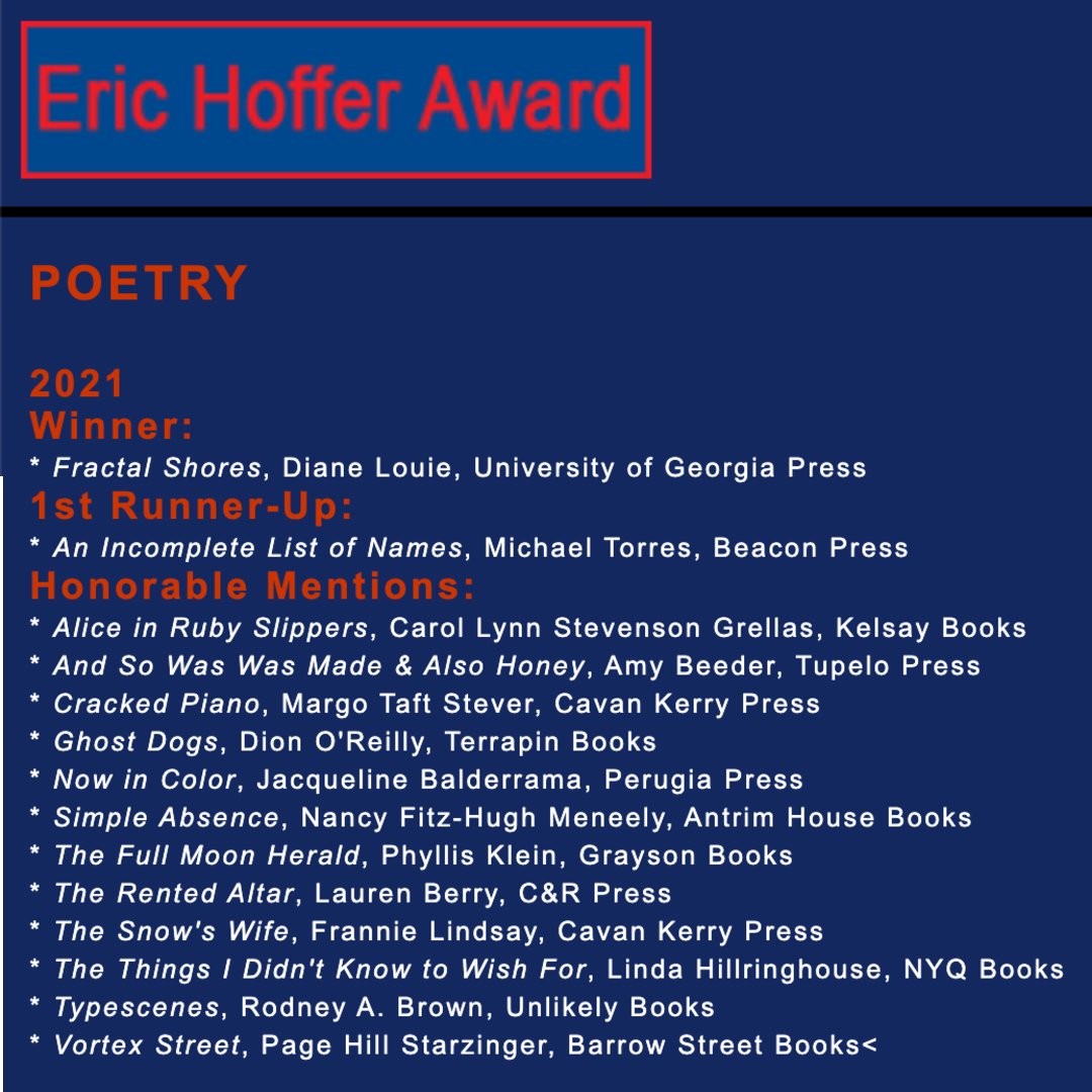 nyquarterly's tweet photo. Linda Hillringhouse's "The Things I Didn't Know to Wish For" by NYQ Books is listed as an Honorable Mention for the 2021 Eric Hoffer Award. Congratulations! https://t.co/tF9pKrOcc3... https://t.co/2ZjJf52NtY