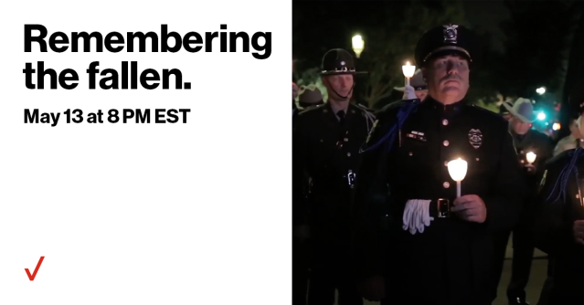 Join us May 13 at 8 PM EST to honor the fallen at the NLEOMF’s annual candlelight vigil. Learn more. #IamVZ @vzpublicsector bit.ly/3y38lIA