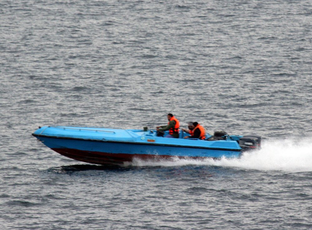 1 of 13 Iranian boats harassing U.S. warships in Strait of Hormuz today: 5th Fleet