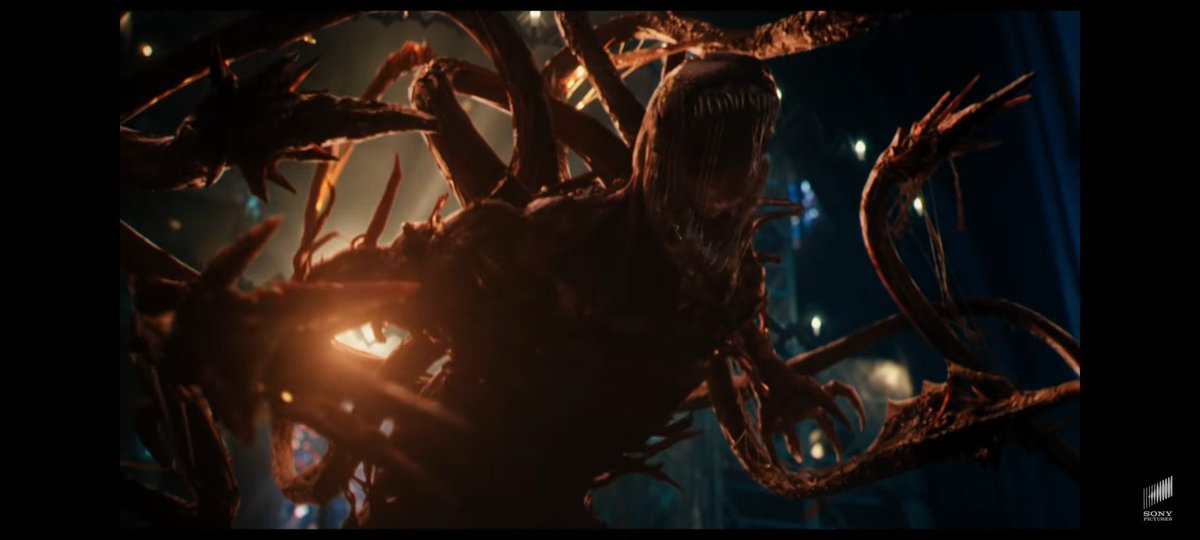 JaxBladeFitness's tweet photo. Ok hype brain wore off &amp; the more I see this 1st image the more I’m meh on it. Carnage has been my fav Comic villain since I was 4 but this design is just Red Venom &amp; the Best Carnage Designs are always Black teeth/face &amp; red &amp; black markings. End of trailer he looked BOSS AF tho https://t.co/vqDe1Zxvqh