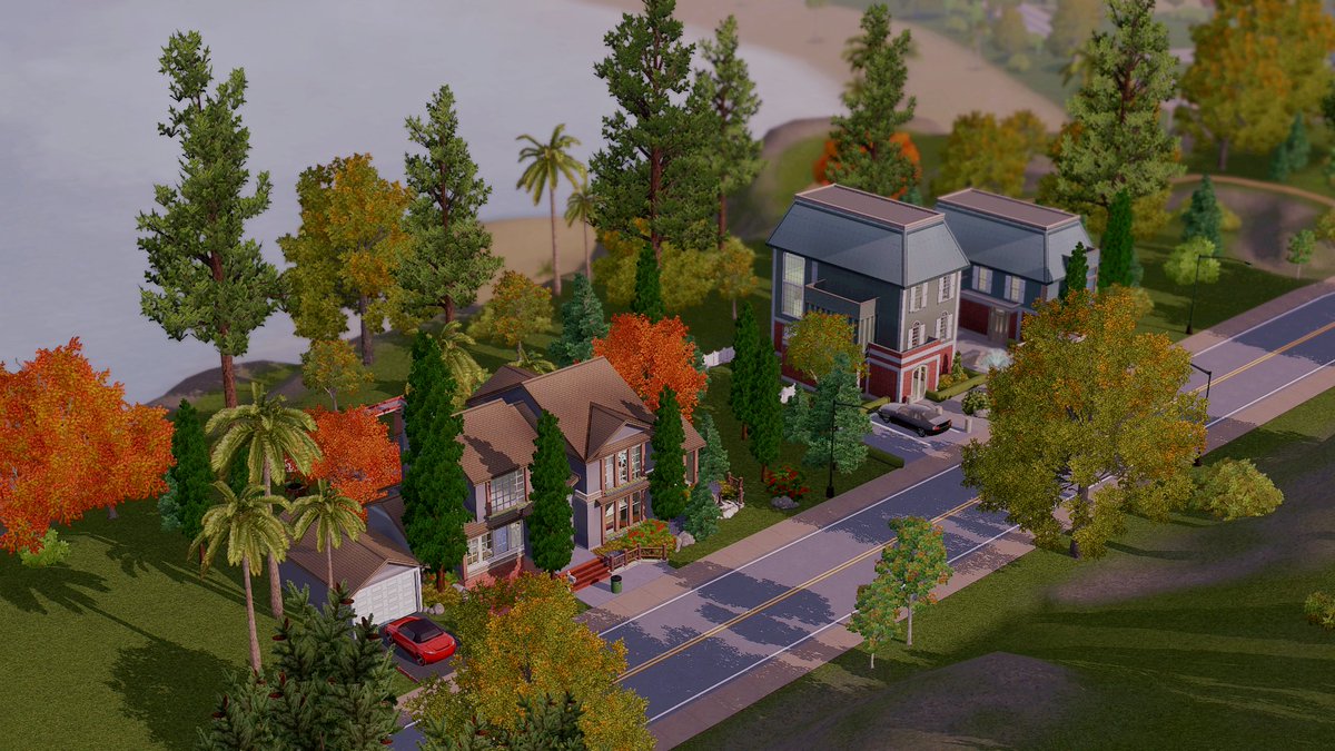 boringbonestv's tweet photo. Well .. I went back to work at #OldSunset after a week. Since I was in doubt about which lot to place, I decided to place both and adjust the plants around them! xD #Sims3Beta #SunsetValley2021 #SunsetValleybeta https://t.co/2kAbzqbXjc
