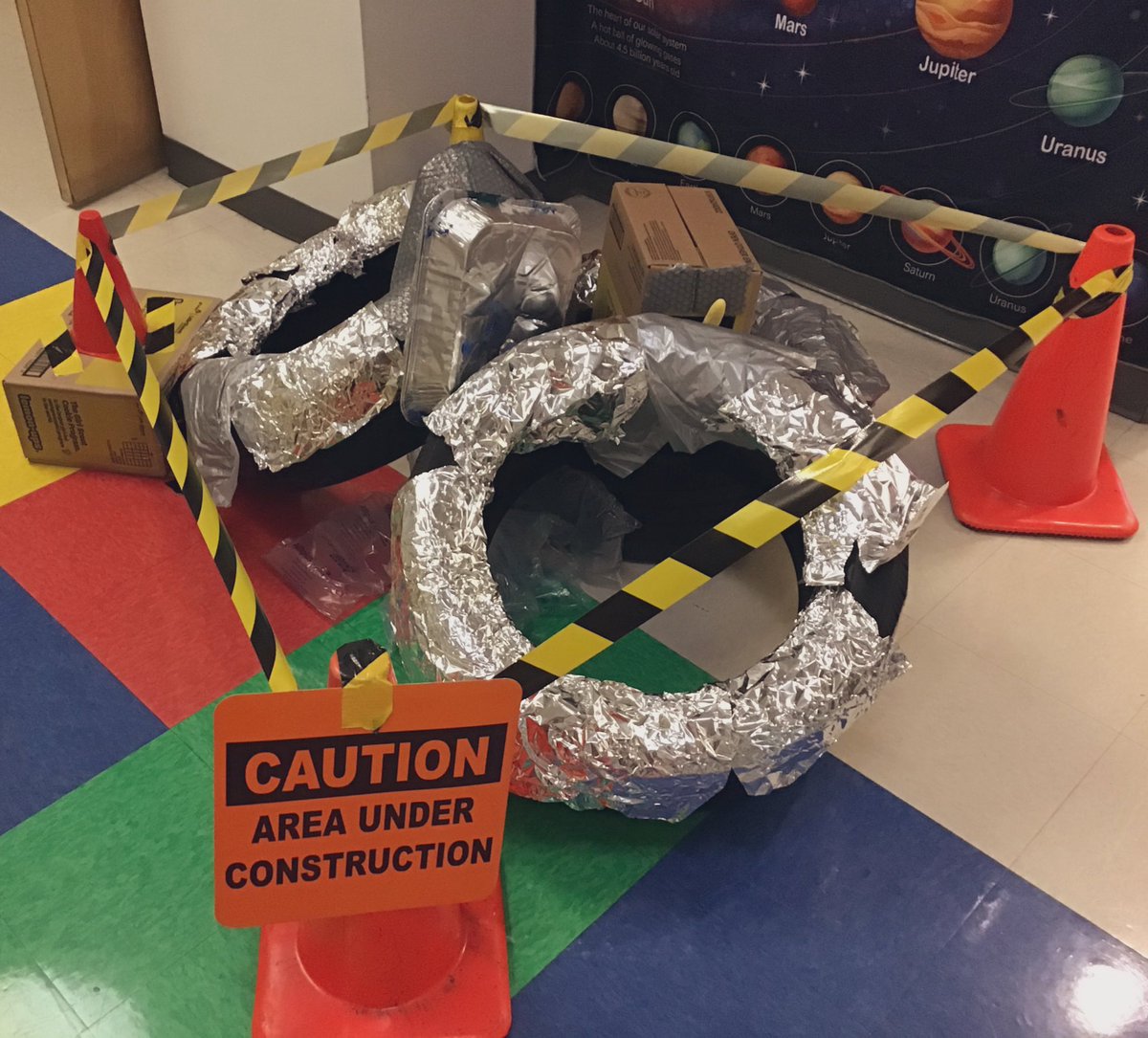 BISCLPNursery's tweet image. Something crash landed in our corridor today! Where has it come from? How can we help it get back home? Is it lonely? @BISCLPNursery children can’t wait to explore and investigate more of these themes this week. @The_IEYC #blastoff #curiosity @BISCLincolnPark @NAEducation