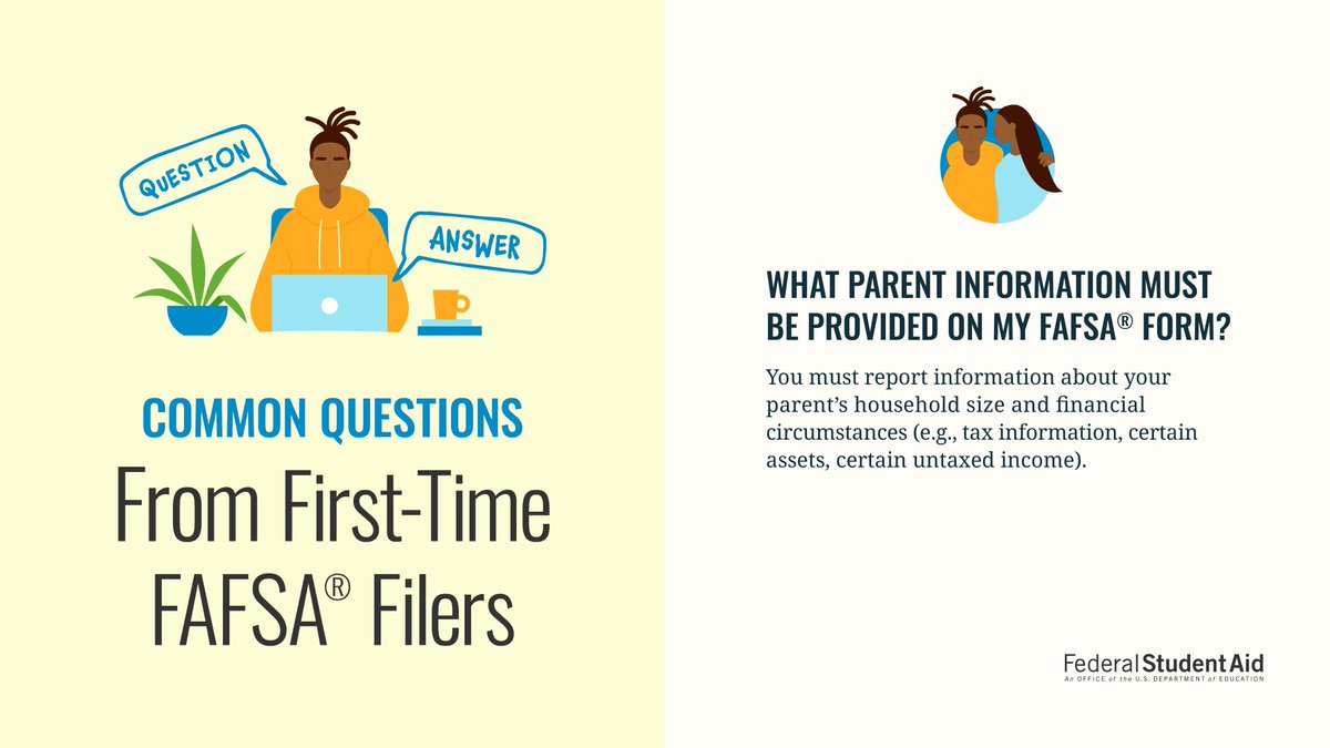 FAFSA's tweet photo. First time completing the FAFSA® form? We’ve got you covered. Find answers to common questions and learn more tips at https://t.co/8zwQoT6hNA https://t.co/czGbfqD9SD