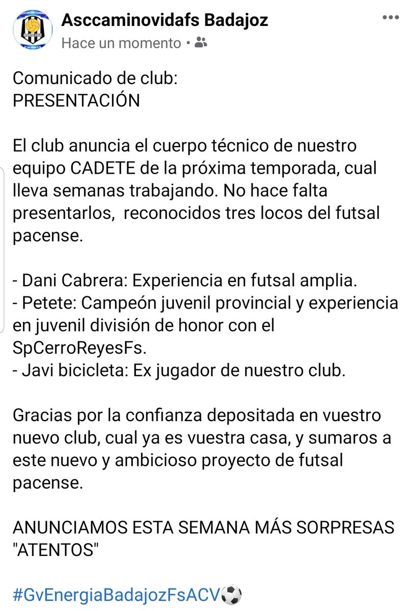AscVida's tweet photo. Comunicado de club 1/2 https://t.co/zrDDqCLukp
