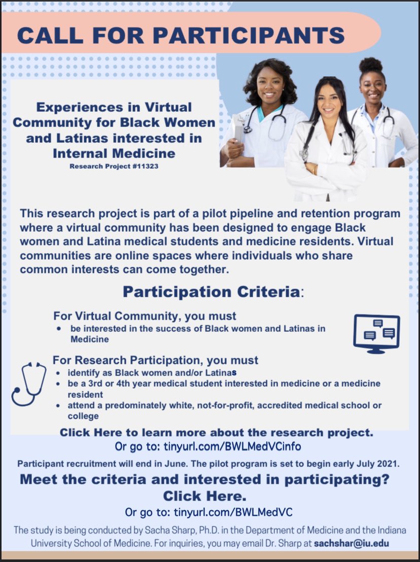 We are recruiting participants for a new research project! Please share with individuals in medicine who may be interested in this study. Thank you!