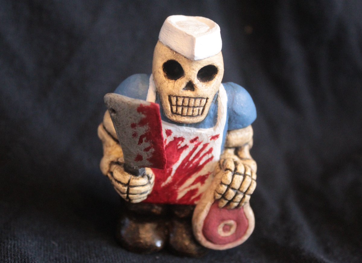 FrankHeiler's tweet photo. Finished today 🙂 Been working nonstop on these!
'The Butcher'
For Sale Here:
https://t.co/6XtSWX7coU
#bones #boneart #skeleton #skeletonart #skeletonsculpture #sculpture #figurine #polymerclay #katoclay #handmade #darkart #macabreart #skeletons #skull #skullart #skullartwork https://t.co/xF6QR37sLO