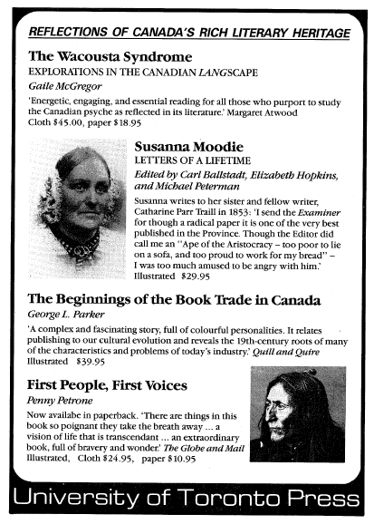 canadianlit's tweet photo. Oh, we couldn't resist! A gem for #tbt.
This @utpress advertisement from #CanLit #issue107 (1985) "The Times Between" includes a quote from @MargaretAtwood!
If you love paratextual materials, we've got more to discover in our #archives. 😁
https://t.co/Wuojz3hDZO
#CanLit https://t.co/PuJJAjk7qw