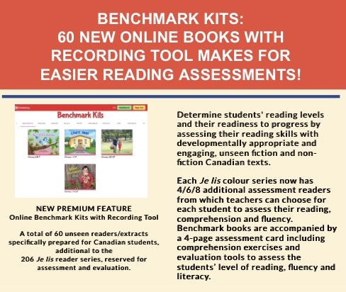Benchmark kits ONLINE now available for all Je lis levels!  60 new unseen books, perfect for running records. ow.ly/3Hf730rHiAs Accompanied by a Recording Tool makes for easier online assessments!  #fslchat #frenchimmersion #virtualteaching