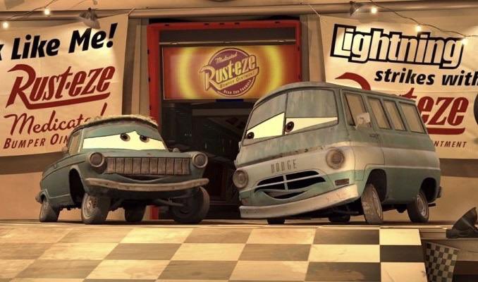 RowleyPat's tweet photo. Fun fact: these two played the rust-eze cars in the emotional and moving film “Cars” (2006) https://t.co/6BidF4L7ae